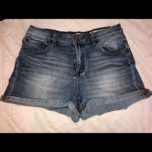 High waisted jean shorts